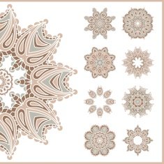 Set of beautiful ethnic oriental ornaments Vintage decorative elements N2