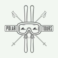 Vintage mountaineering and arctic expeditions logos badges N3