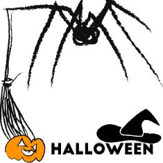 Set of elements for Halloween as a postcard
