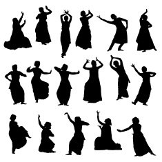 silhouettes indian dancers N4