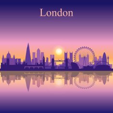 London city skyline silhouette background