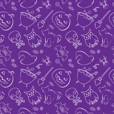 Halloween seamless pattern on purple background N2