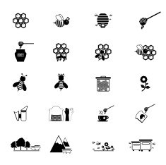 Bee and Honey Icon Set N5