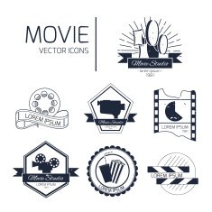 Set of vector cinema signs N2