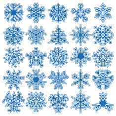 Set of 25 vector snowflakes N2