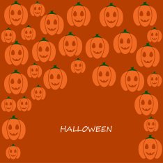 Many pumpkins and text