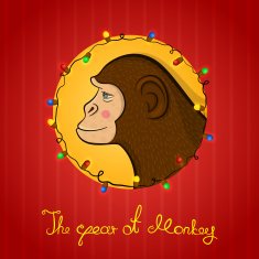 Bright colorful holiday card with a New year vector illustration N2