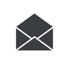 Open envelope icon modern minimal flat design style