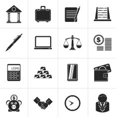 Black Business and office icons N4