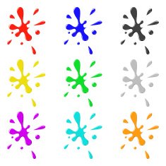 Colored vector ink illustration