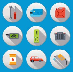 Fuel pump gas station icons N3