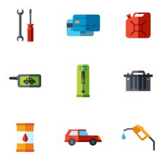 Fuel pump gas station icons N4