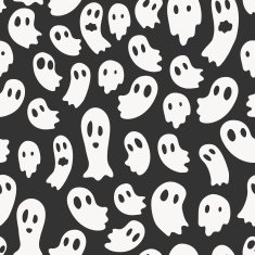 Vector seamless pattern with ghosts N2