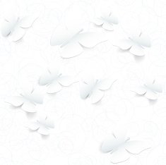 white butterfly on a background with blue linear pattern N2
