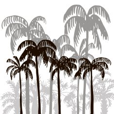 rain forest palm tree silhouettes N4