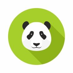 Panda Head icon vector on a white background