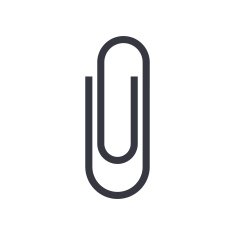 Paper clip icon minimal flat design style vector illustration