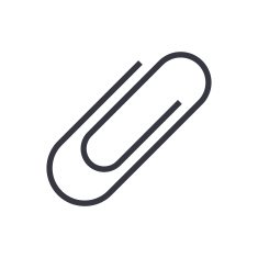 Paper clip icon minimal flat design style vector illustration N2
