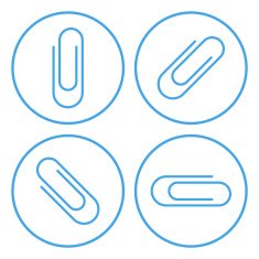 Paper clip icons modern minimal flat design style vector illustration N3