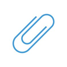 Paper clip icon modern minimal flat design style vector illustration N4