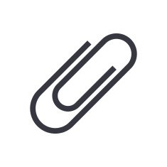 Paper clip icon minimal flat design style vector illustration N3