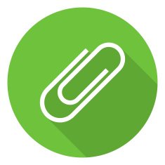 Paper clip icon modern minimal flat design style vector illustration N7