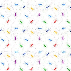 Seamless pattern with color ant and lines Vector N2