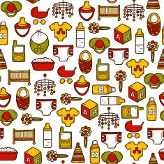 Seamless baby care background