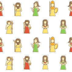 Seamless greek gods background
