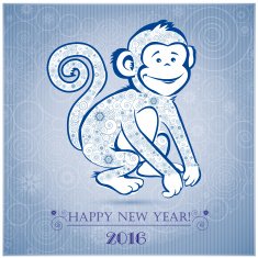 Funny monkey on blue background 3 N2
