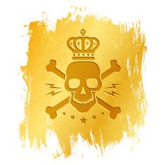skull on gold background N2