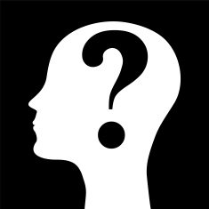Human head silhouette with a question mark
