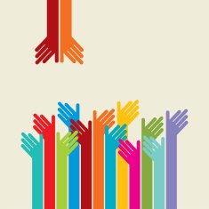 Colorful up hands logo vector illustration N2