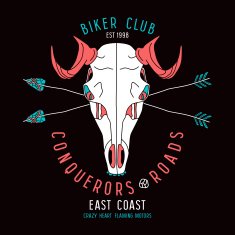Skull animal biker club emblem N2