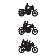 Silhouettes of people on a motorbike N2
