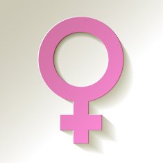 Venus symbol pink on a white background N2