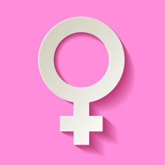 Venus symbol white on a light pink background N2