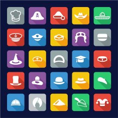 Hat Icons Flat Design N2