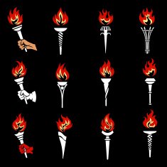 Fire torch icons