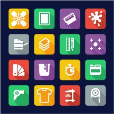 Screenprinting Icons Flat Design N2