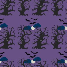 Night dark trees seamless pattern N2
