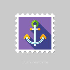 Anchor flat stamp with long shadow
