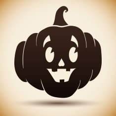 Hallowen Pumpkin Silhouette Vector Illustration
