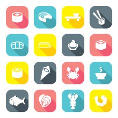 Sushi Icons Flat Design N2