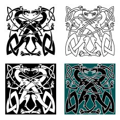 Dragons celtic knot vintage pattern N2
