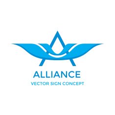 Letter A with wings - vector sign concept illustration N2