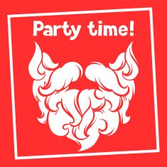 Party time background with Santa mustache and beard N2
