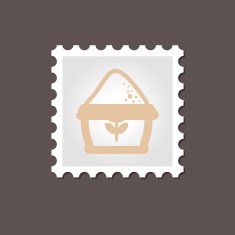 Sack of flour stamp Outline vector illustration