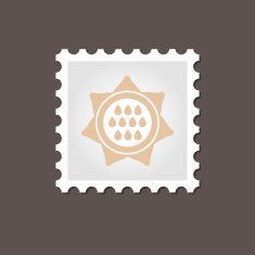 Sunflower stamp Outline vector illustration