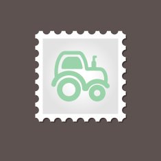 Tractor stamp Outline vector illustration